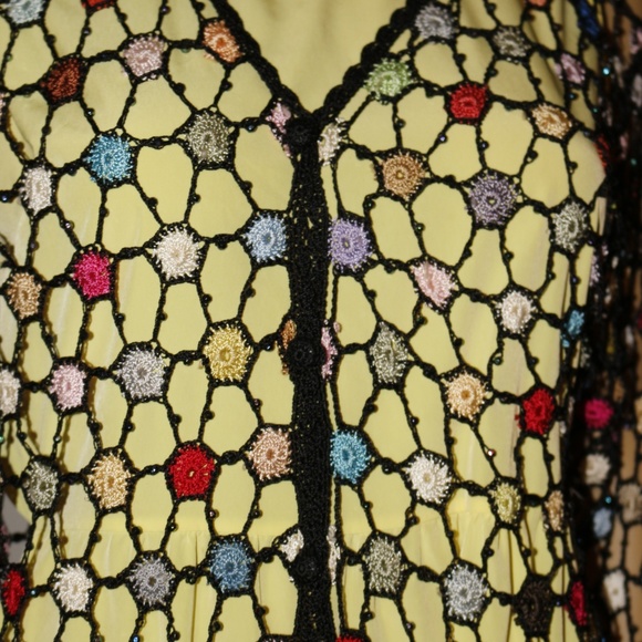 Beaded Crochet Multi-color Button Front - Picture 2 of 8